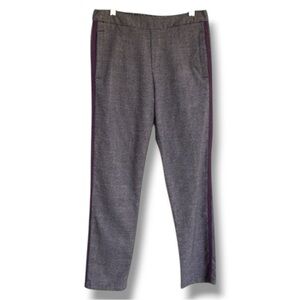 Velvet By Graham & Spencer Gray Checked Pull-On Crops With Side Stripe Small